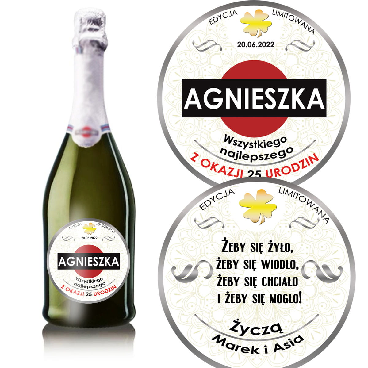 Etykieta personalizowana Martini - prezent na urodziny
