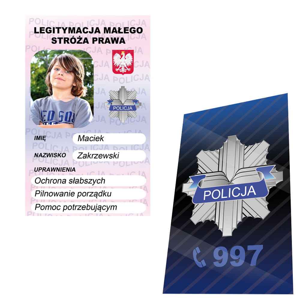 Legitymacja małego policjanta - policyjna legitymacja dla dziecka
